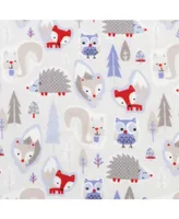 Winter Forest Animals Flannel Crib Sheet