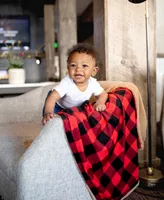 Closeout! Buffalo Check Plush Baby Blanket