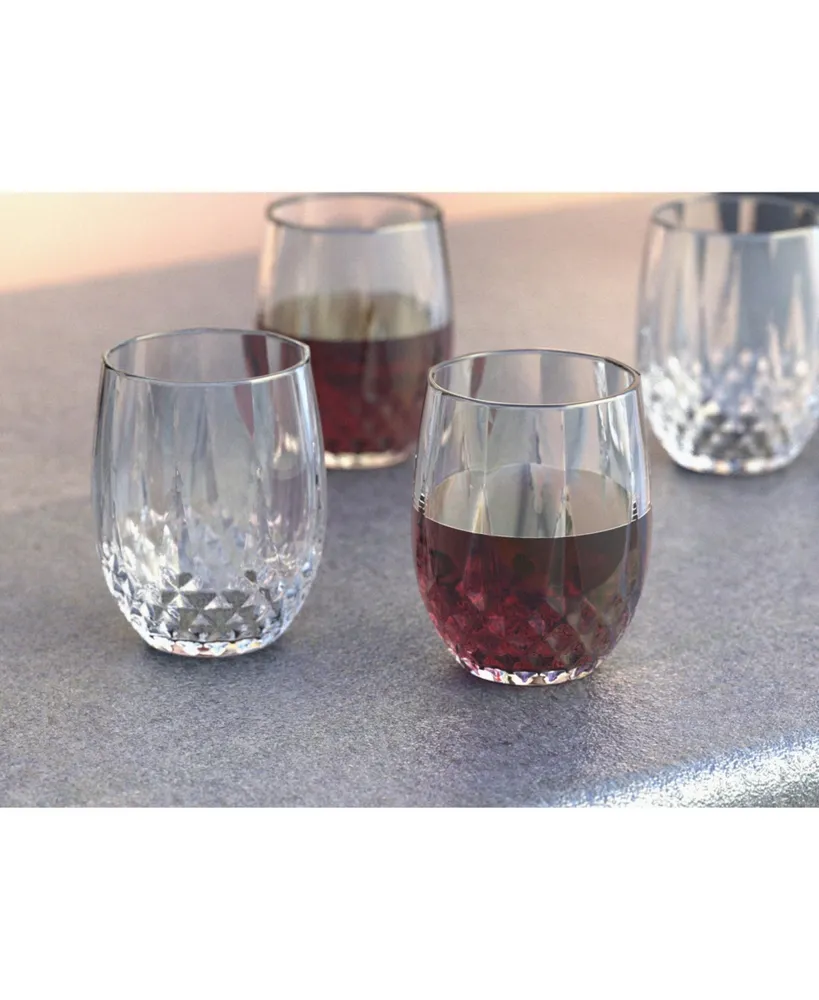 Cristal D'Arques Longchamp 10oz Stemless Wine Glass, Set of 4