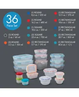 Lock n Lock Easy Essentials Color Mates 36-Pc. Food Storage Container Set