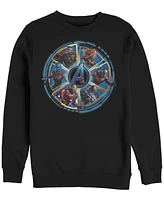 Marvel Men's Avengers Endgame Wheel of Heros, Crewneck Fleece