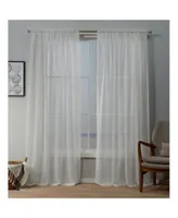 Exclusive Home Itaji Sheer Rod Pocket Top Curtain Panel Pair