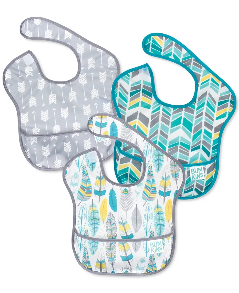 Bumkins Baby Boys SuperBib Waterproof Bibs, Pack of 3