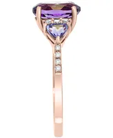 Effy Amethyst (1-5/8 ct. t.w.), Tanzanite (3/4 ct. t.w.) & Diamond (1/10 ct. t.w.) Ring in 14k Rose Gold