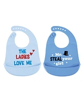 Hudson Baby Water-resistant wipe clean silicone bibs