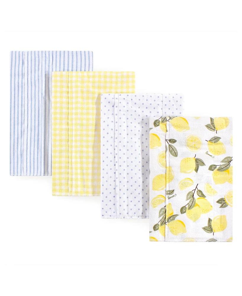 Hudson Baby Flannel Burp Cloth, 4-Pack