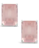 Rose Quartz (3-1/8 ct. t.w.) Stud Earrings Sterling Silver.