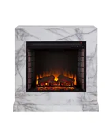 Southern Enterprises Ileana Faux Marble Electric Fireplace