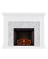 Southern Enterprises Anika Marble Tiled Electric Fireplace