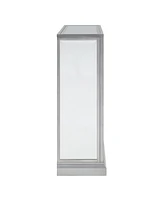 Southern Enterprises Audrey Faux Stone Mirrored Electric Fireplace