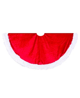 Kurt Adler 44.5-Inch Red Velvet Tree skirt with White Trim