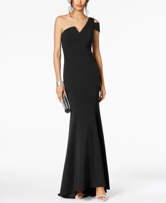 Betsy & Adam One-Shoulder A-Line Gown