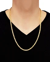 Rope Link 24" Chain Necklace in 18k Gold-Plated Sterling Silver