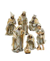 Kurt Adler 3-11.25-Inch Resin Nativity Table Piece Set, 7 Pieces