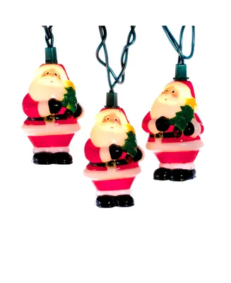 Kurt Adler Ul 10-Light 3-Inch Santa with Tree Light Set