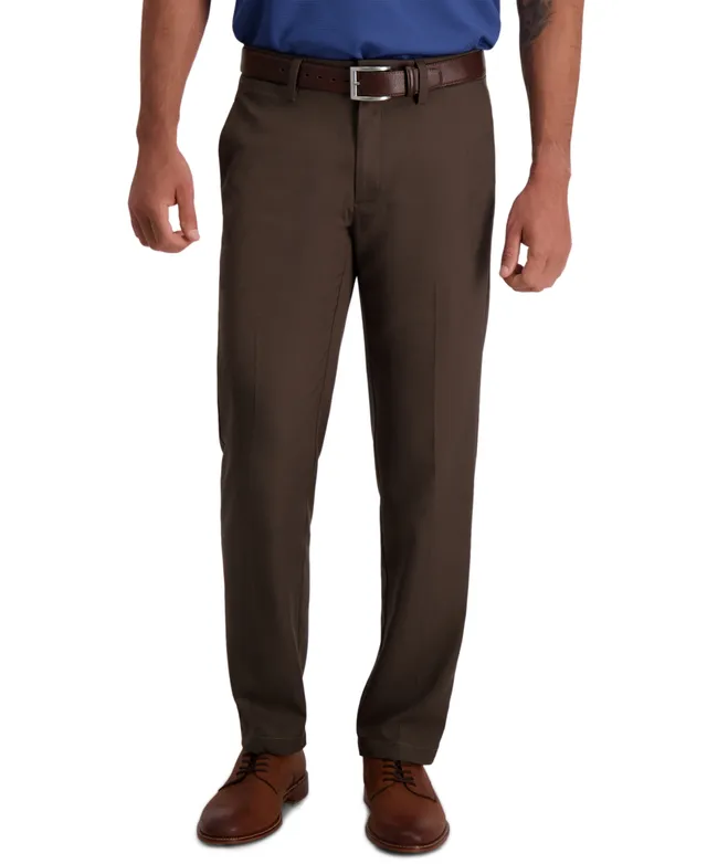 Haggar Men's Cool 18 Pro Straight-Fit 4-Way Stretch Moisture-Wicking  Non-Iron Dress Pants