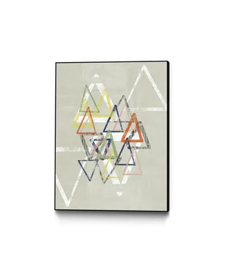 Giant Art 24" x 18" Stamped Triangles Ii Art Block Framed Canvas