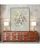 Giant Art 20" x 16" Stamped Triangles Ii Art Block Framed Canvas