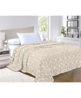 Elegant Comfort Luxury Cube Plush Fleece Blanket