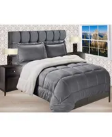 Elegant Comfort Micromink Sherpa Reversible Down Alternative Microsuede Comforter Sets