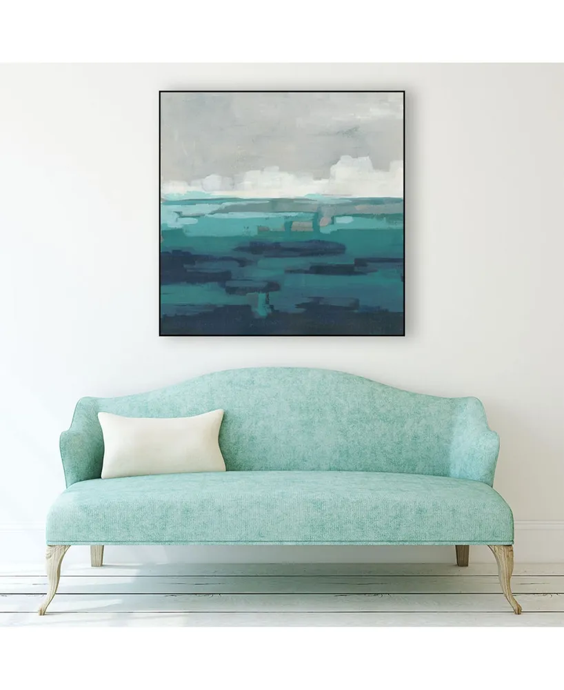 Giant Art 30" x 30" Sea Foam Vista I Art Block Framed Canvas