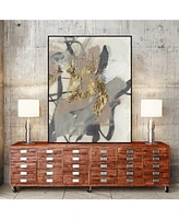 Giant Art 40" x 30" Golden Blush Ii Art Block Framed Canvas