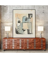 Giant Art 40" x 30" Subdued Abstract Ii Art Block Framed Canvas