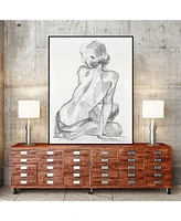 Giant Art 20" x 16" Sitting Pose Ii Art Block Framed Canvas
