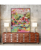 Giant Art 24" x 18" Boho Garden Iii Art Block Framed Canvas