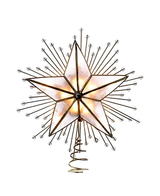 Kurt Adler 10-Inch 5-Point Capiz Star Treetop with Rays and Beads