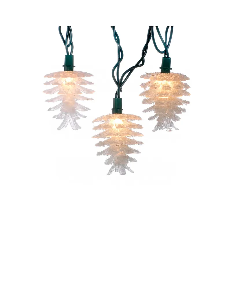 Kurt Adler 10-Light Clear Pine Cone Light Set