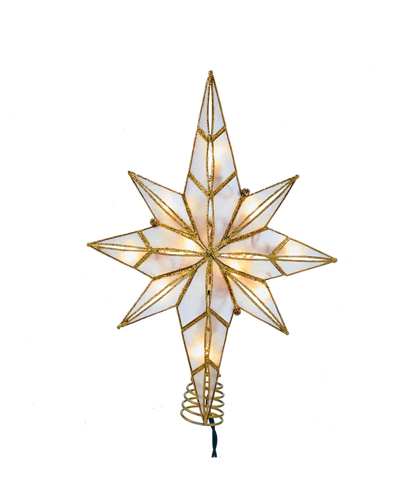 Kurt Adler 10-Light 11.4-Inch Capiz Bethlehem Star Treetop