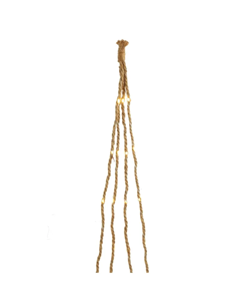 Kurt Adler 6-Foot Brown Burlap Rope Lights with Warm White Lights