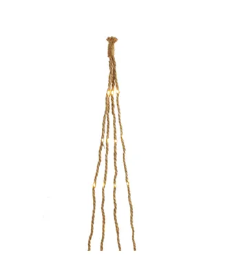 Kurt Adler 6-Foot Brown Burlap Rope Lights with Warm White Lights