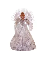 Kurt Adler 18-inch White and Silver Fiber-Optic Led Angel Treetop