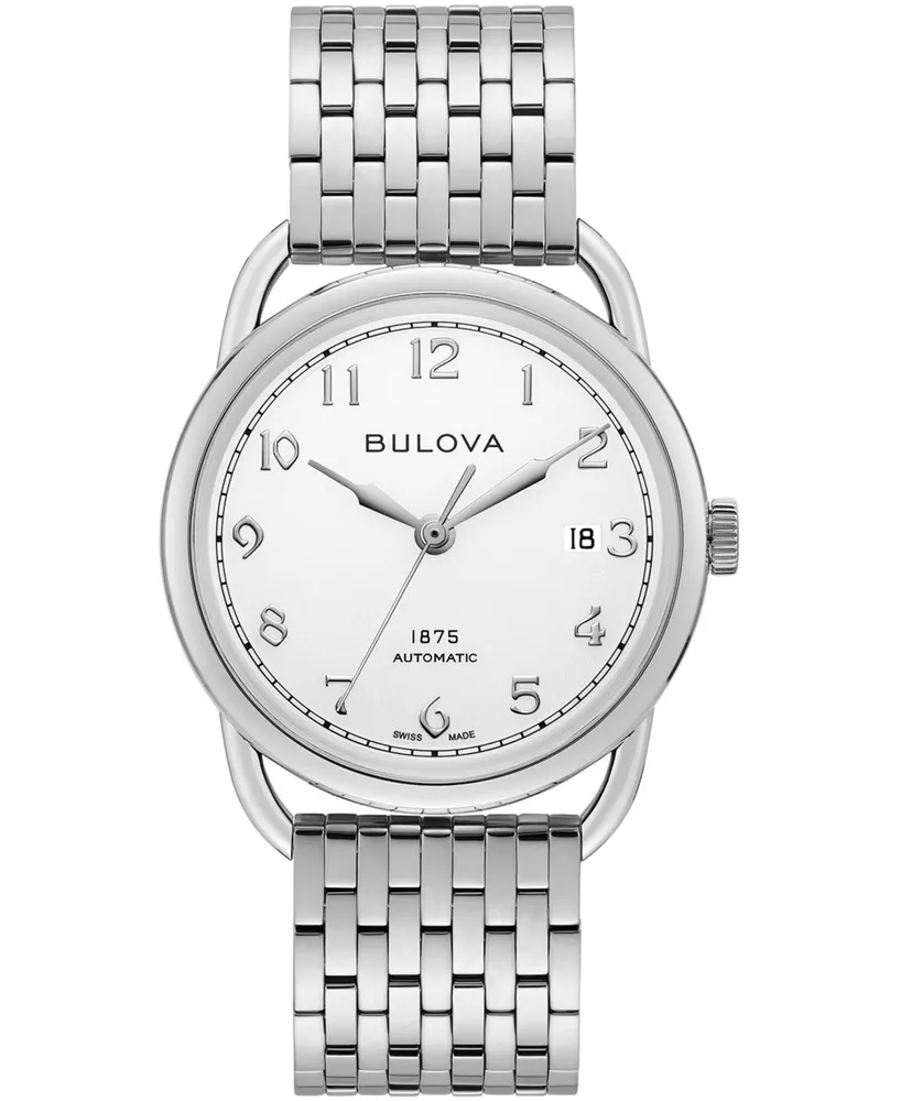 Limtied Edition Bulova Men's Swiss Automatic Joseph Bulova Stainless Steel Bracelet Watch 38.5mm