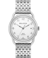 Limtied Edition Bulova Men's Swiss Automatic Joseph Bulova Stainless Steel Bracelet Watch 38.5mm