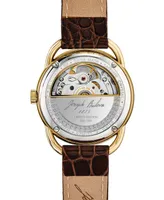 Limited Edition Bulova Women's Swiss Automatic Joseph Bulova Brown Leather Strap Watch 34.5mm