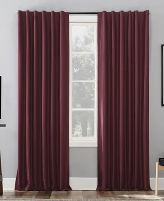Evelina Faux Dupioni Silk Thermal Extreme 100% Blackout Back Tab Curtain Panel
