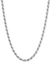 Rope Link Chain Necklace 18 22 In Sterling Silver Or 18k Gold Plated Sterling Silver 3 1 5mm