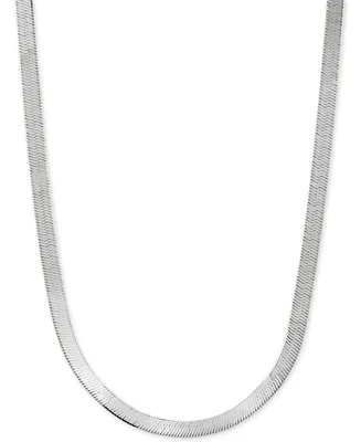 Herringbone Link 20" Chain Necklace in Sterling Silver