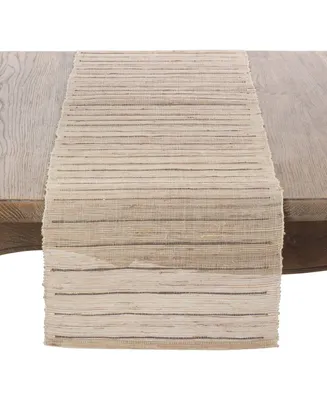Saro Lifestyle Nubby Texture Stripe Design Woven Table Runner