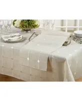 Saro Lifestyle Poly Blend Table Runner with Embroidered Check Pattern