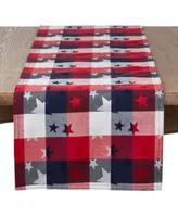 Saro Lifestyle Checkered Tablecloth with Stars Design