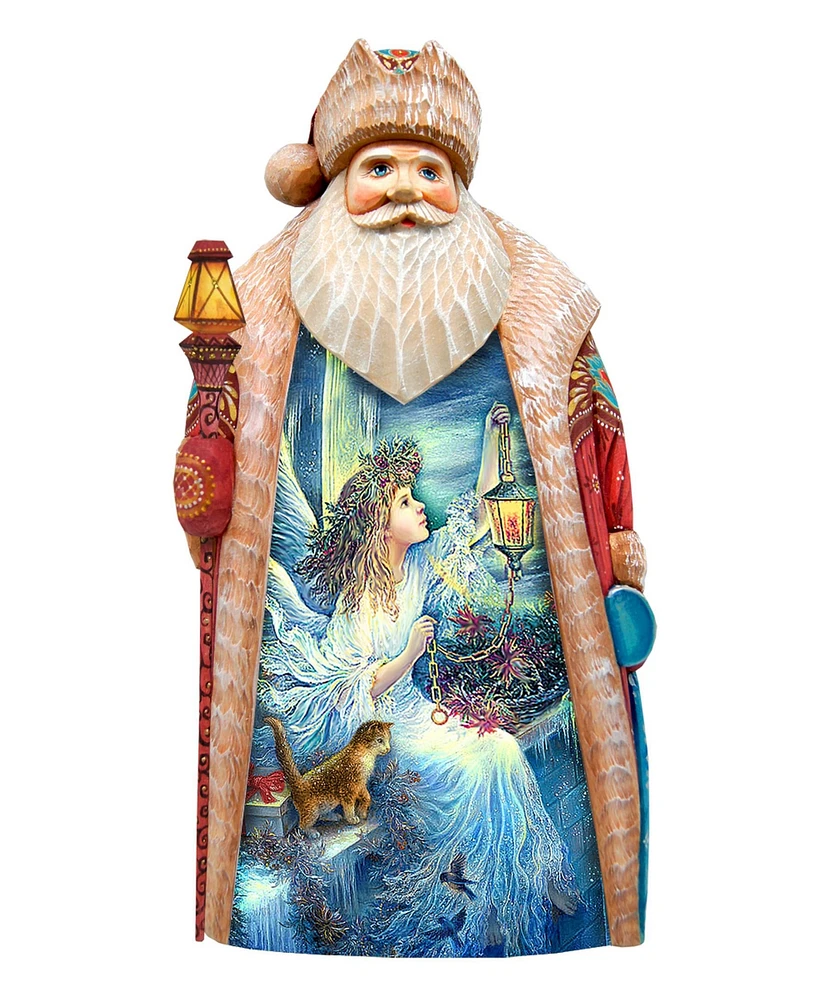 G.DeBrekht Woodcarved Gingerbread House Santa Figurine