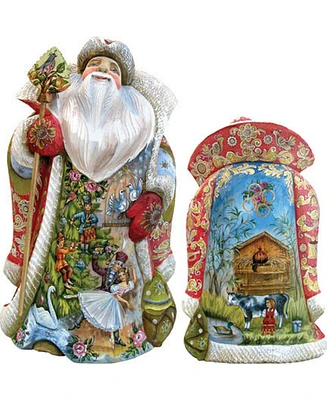 G.DeBrekht Woodcarved and Hand Painted 12 Days of Christmas Santa Figurine