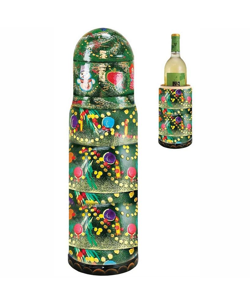 G.DeBrekht Christmas Tree Wine Bottle Gift Box