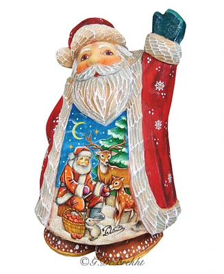 G.DeBrekht Deer Friend Santa Figurine