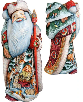 G.DeBrekht Woodcarved and Hand Painted Winter Ballad Hand Painted Santa Claus Figurine