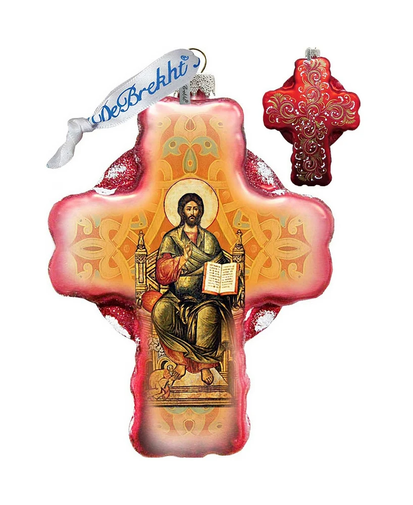 G.DeBrekht Jesus Cross Glass Ornament